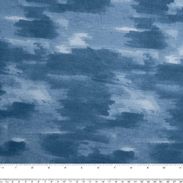 Blenders Cotton Print - Brush stroke - Denim blue Supply