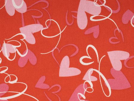 VALENTINE S Printed Cotton - Heart   Love - Red For Sale