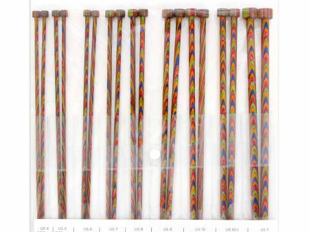 KNIT PICKS Rainbow Wood Single Point 18 Pc. Knitting Needle Set 25cm (10 ) For Sale