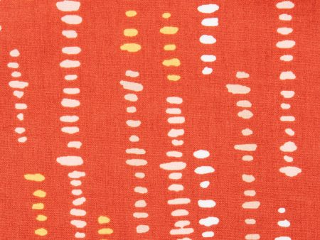 COLLECTOR S Cotton prints - Dots stripes - Orange (10 meters) Online now