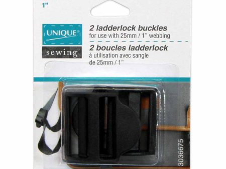 UNIQUE SEWING Ladderlock Buckle - Plastic - 25mm (1 ) - Black - 2 pcs Online Hot Sale