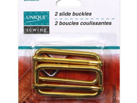 UNIQUE SEWING Slide Buckle - Metal - 38mm (1½ ) - Gold - 2 pcs Fashion