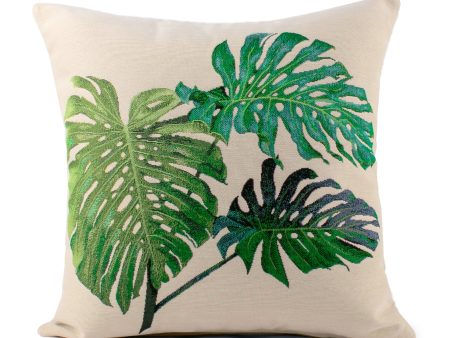 Decorative cushion cover - Palm I - Green - 18 x 18   Online Hot Sale