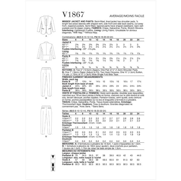 V1867 Misses  Jacket and Pants on Sale