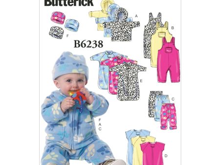 B6238 Infants  Jacket, Overalls, Pants, Bunting and Hat (Size: All Sizes In One Envelope) Fashion