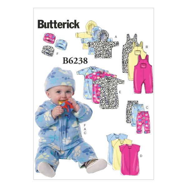 B6238 Infants  Jacket, Overalls, Pants, Bunting and Hat (Size: All Sizes In One Envelope) Fashion