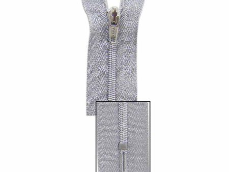 VIZZY Metallic Closed End Zipper 30cm (12 ) - Metallic Silver - 1724 For Cheap