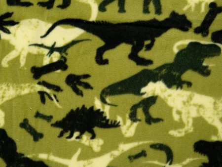 Anti Pill Fleece Print - FRESH - Dinosaur - Green For Discount