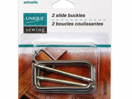 UNIQUE SEWING Slide Buckle - Metal - 38mm (1½ ) - Silver - 2 pcs Online Hot Sale