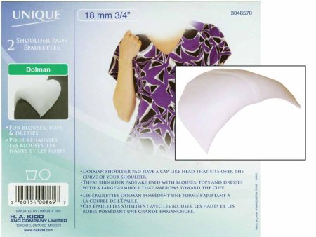 UNIQUE SEWING Covered Dolman Shoulder Pads Large White - 19mm (¾ ) - 2pcs Online now