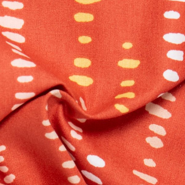 COLLECTOR S Cotton prints - Dots stripes - Orange (10 meters) Online now