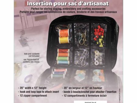 VIVACE Craft Tote Inserts - 12 Pockets Black - 30 x 51cm (12  x 20 ) Cheap