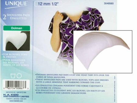 UNIQUE SEWING Covered Dolman Shoulder Pads White - 12mm (½ ) - 2pcs on Sale