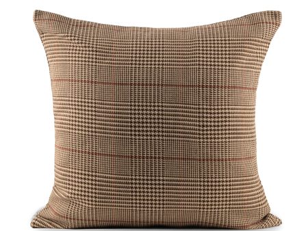 Decorative cushion cover - Small Check - Brown - 18 x 18   Online Hot Sale