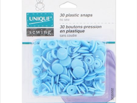 UNIQUE SEWING Plastic Snap Fasteners - Baby Blue - size 2   11mm (⅜ ) - 30 sets Online