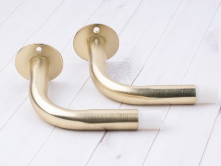 Metal angle bracket for 19mm rod - Brushed Brass Sale