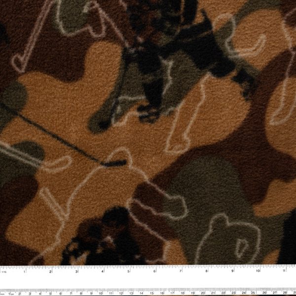 Anti Pill Fleece Print - FRESH -  Hockey camo - Brown Sale