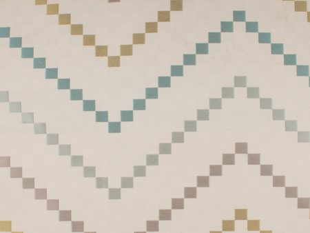 9 x 9 inch Home Decor Fabric Swatch - Aura - Chevron Aqua Fashion