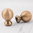 Metal finial for 28mm rod - Ball - Antique Brass Supply