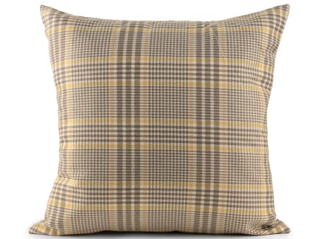 Decorative cushion cover - Meduim Check - Yellow - 18 x 18   Online Hot Sale