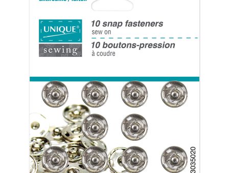 UNIQUE SEWING Snap Fasteners Nickel - size 2   11mm (⅜ ) - 10 sets For Cheap