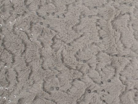 Novelty Chenille - Sequin - Grey Discount