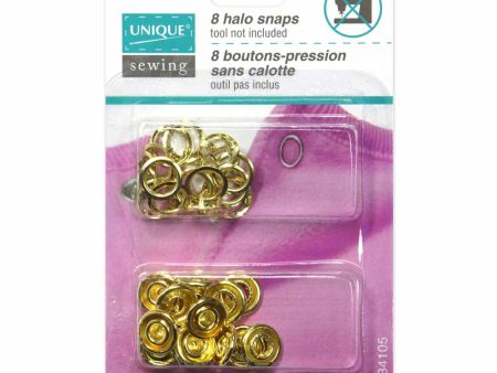 UNIQUE SEWING Halo Snaps Gold - 11.5mm (½ ) - 8 sets Online