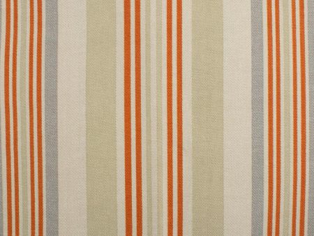 9 x 9 inch Home Decor Fabric Swatch - European Print - Stripe Orange Cheap