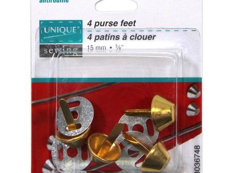 UNIQUE SEWING Purse Feet - 15mm (5 8 ) - Gold - 4 pcs. Online now