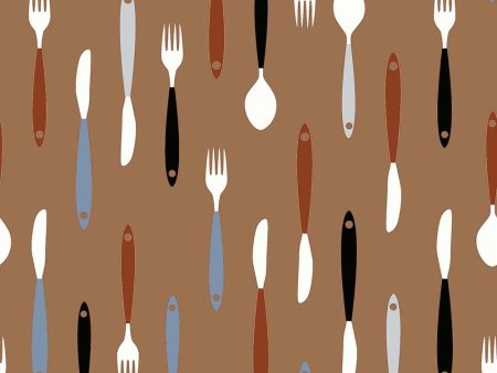 9 x 9 inch Home Decor Fabric Swatch - Cuccina - Fork Rust Hot on Sale