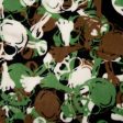 Anti Pill Fleece Print - FRESH - Skull - Green on Sale