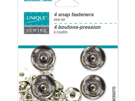 UNIQUE SEWING Snap Fasteners  Nickel - size 7   15mm (⅝ ) - 4 sets Online Sale