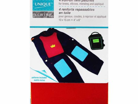 UNIQUE SEWING Iron-On Twill Patches - Primary Colours - 4 pcs. Sale