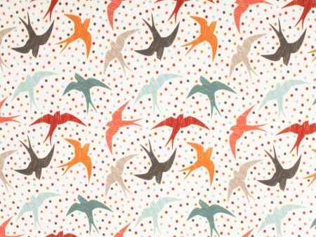 9 x 9 inch Home Decor Fabric Swatch - In Flight - In Flight - Coral Supply