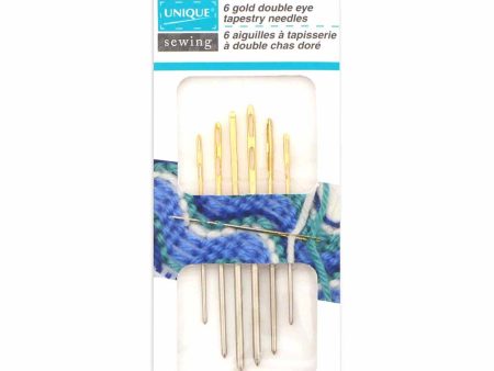 UNIQUE SEWING Gold Plated Double Eye Tapestry Needles - Assorted Sizes - 6 pcs. Online Sale