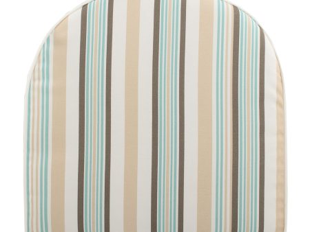 Indoor Outdoor chair pad cushion - Stripe - Aqua - 18 x 18 x 1.5   Discount