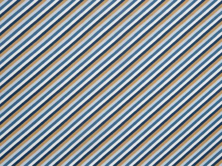 DISCOVER Printed Cotton - Digonals stripes - Blue Online Sale