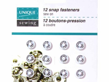 UNIQUE SEWING Snap Fasteners White - size 7mm -12 sets Online now