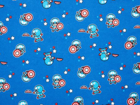 CAMELOT Licensed Bamboo flannelette - Captain America - Blue For Cheap