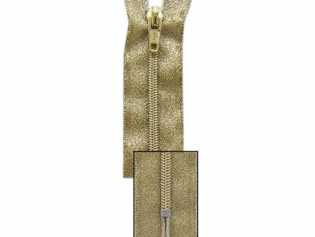 VIZZY Metallic Closed End Zipper 45cm (18 ) - Metallic Gold - 1724 Cheap