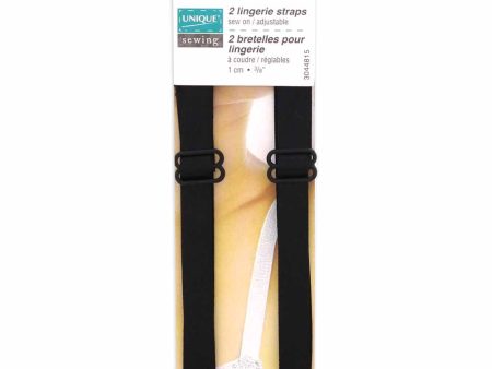 UNIQUE SEWING Lingerie Straps Black - 10mm (⅜ ) - 2pcs Hot on Sale