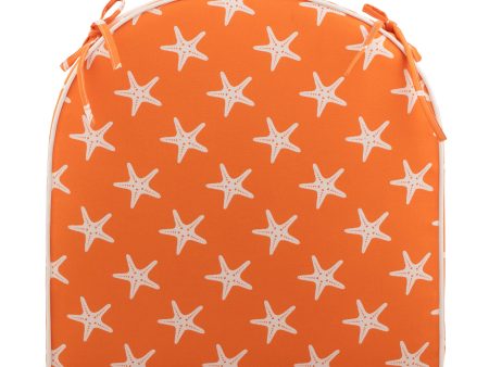 Indoor Outdoor chair pad cushion - Starfish - Orange - 18 x 18 x 1.5   Online now