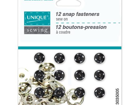 UNIQUE SEWING Snap Fasteners Black - size  0   7mm - 12 sets Cheap