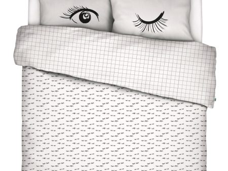 Winking Eyes - 3 pc Duvet cover - White Sale