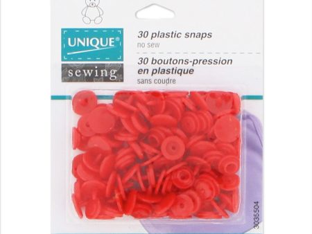 UNIQUE SEWING Plastic Snap Fasteners - Red - size 2   11mm (⅜ ) - 30 sets Online now