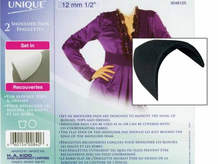 UNIQUE SEWING Shoulder Pads Medium Black - 12mm (½ ) - 2pcs Discount