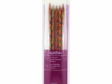 KNIT PICKS Rainbow Wood Double Point Knitting Needles 20cm (8 ) - Set of 5 - 7mm For Sale