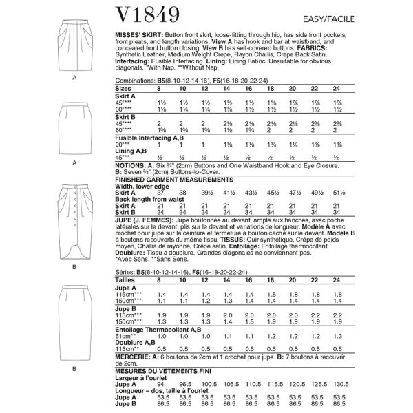 V1849 Misses  Skirt on Sale