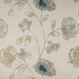 9 x 9 inch Home Decor Fabric Swatch - Aura - Floral Aqua Online now