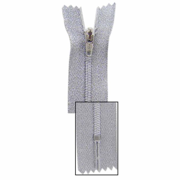 VIZZY Metallic Closed End Zipper 45cm (18 ) - Metallic Silver - 1724 Online Hot Sale